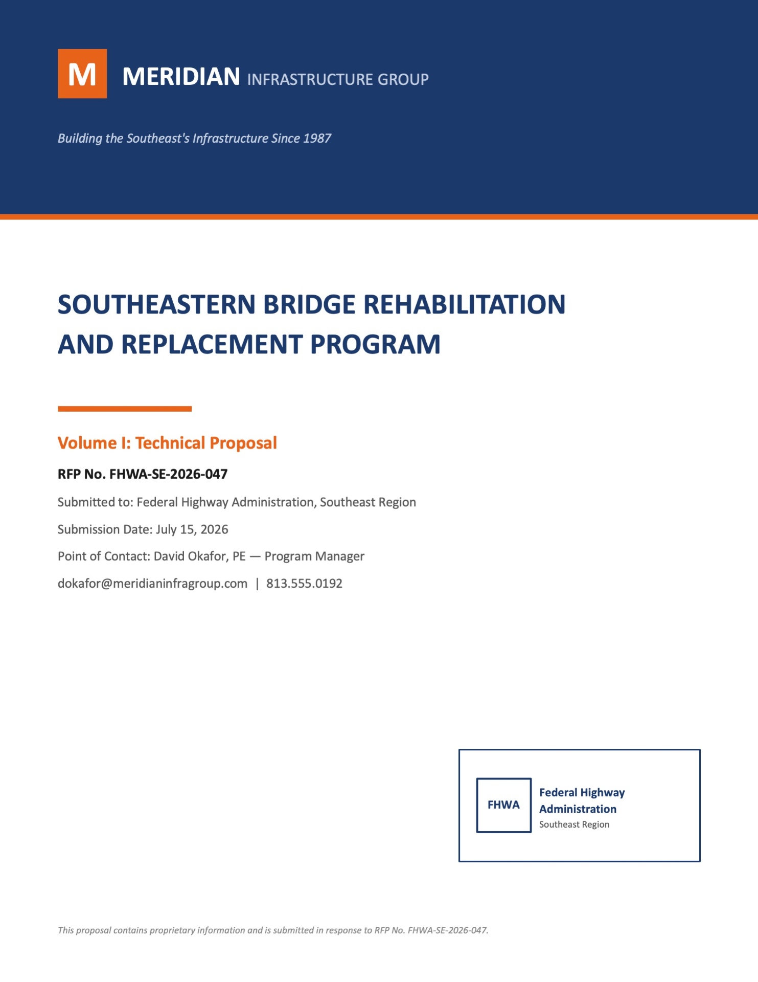 Cover — Volume I: Technical Proposal