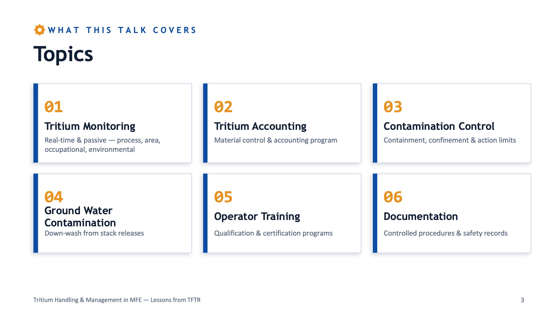 Topics / agenda slide — after
