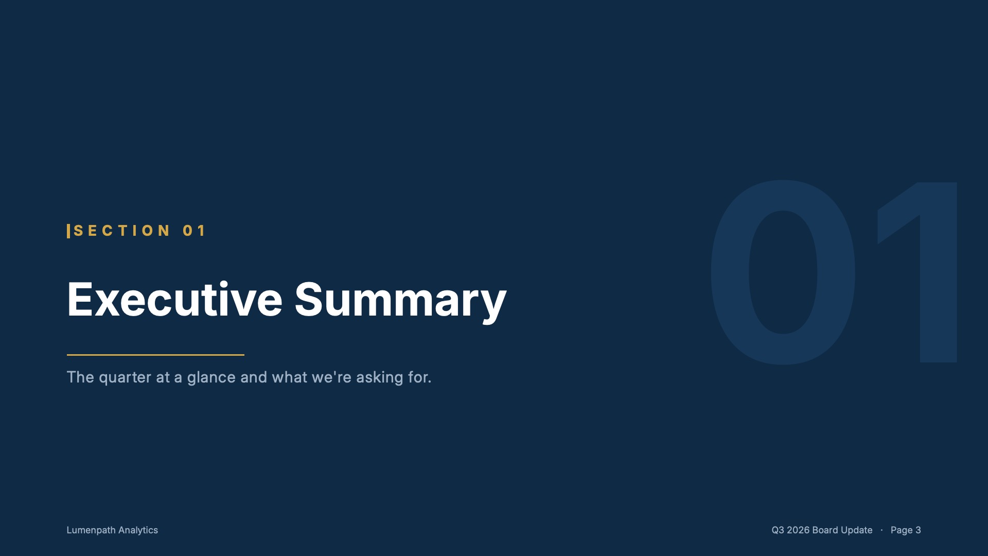 Section 01 — Executive Summary
