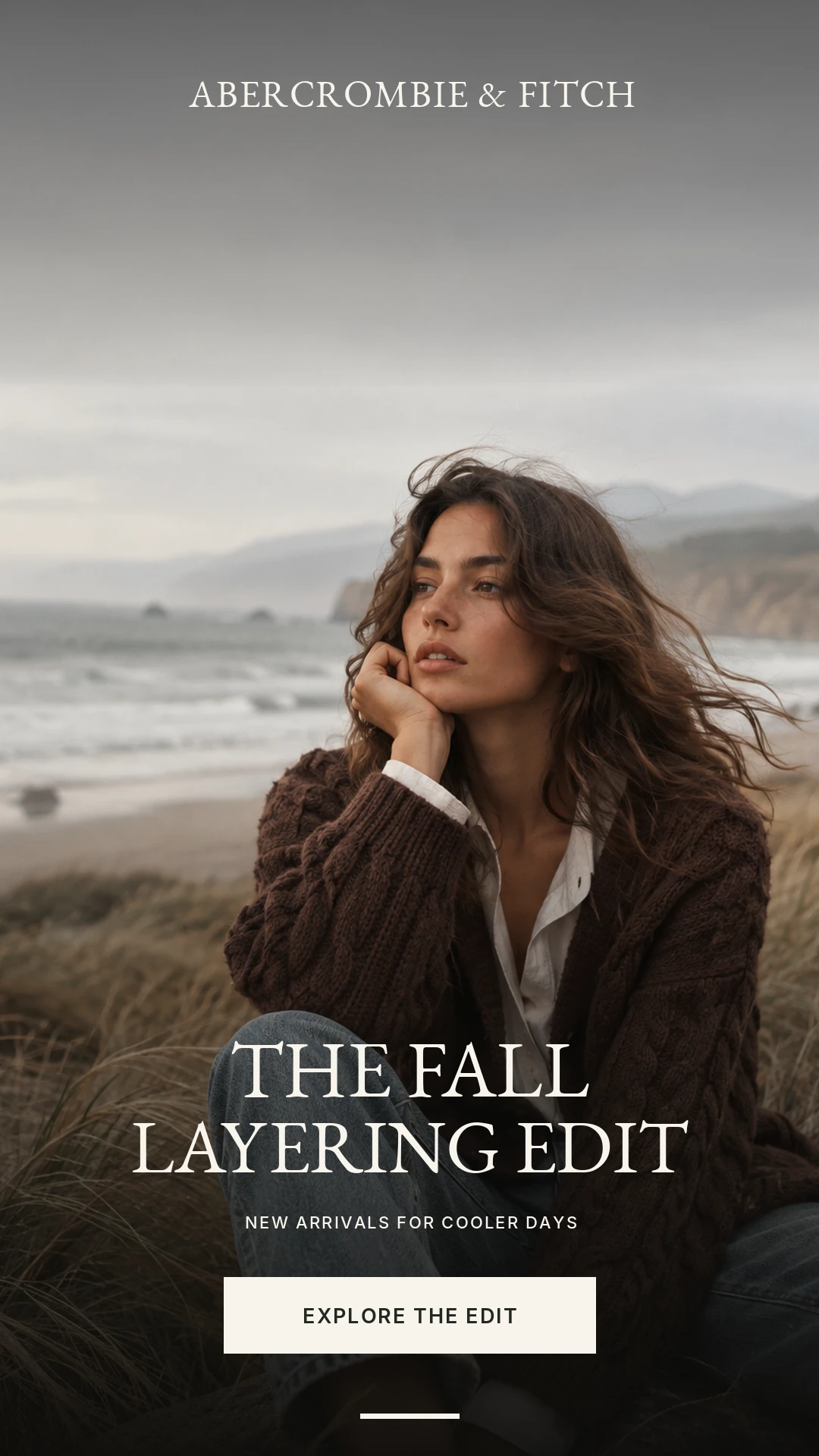 Vertical paid social story ad with the headline The Fall Layering Edit and an Explore the Edit button.