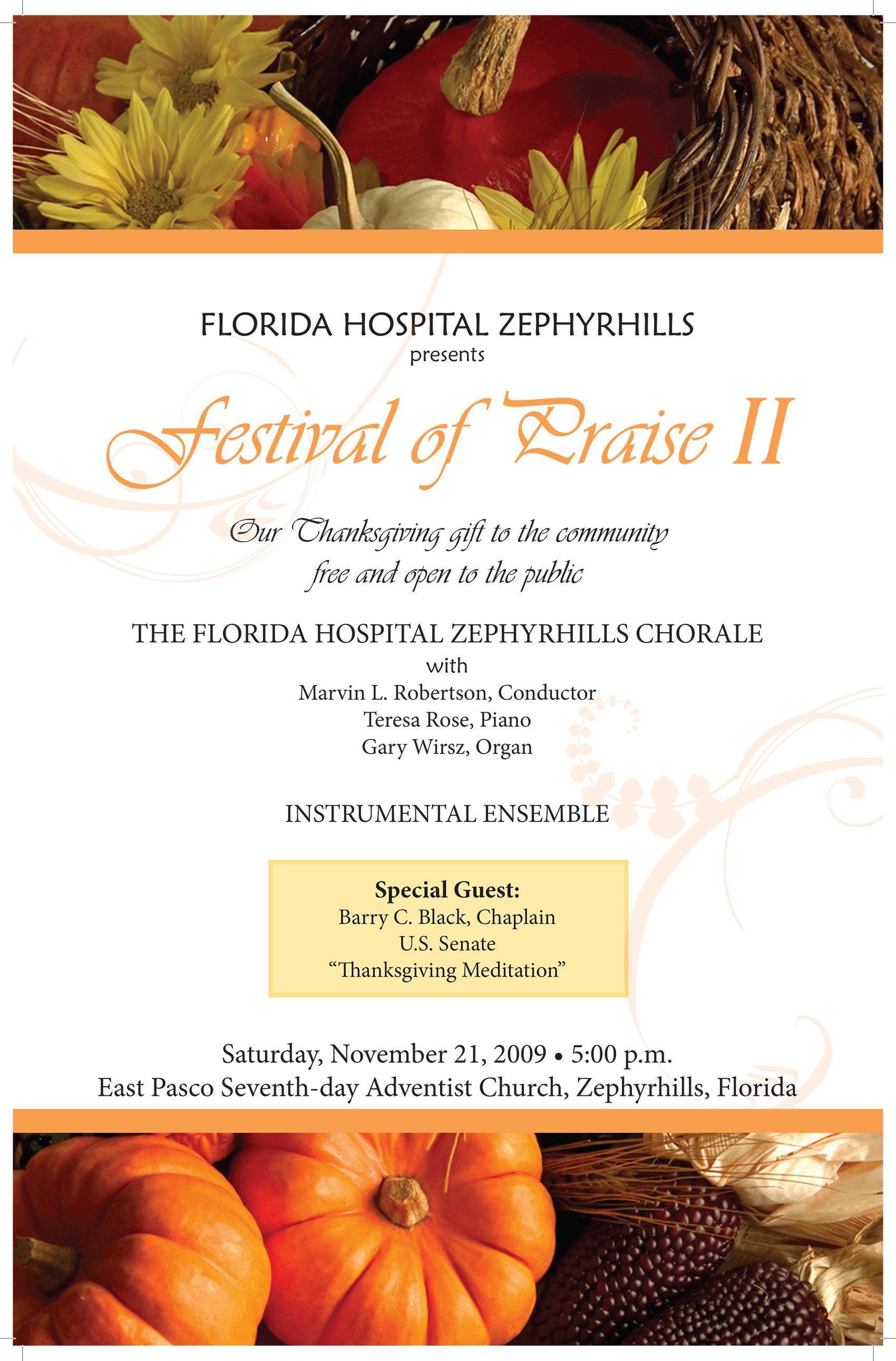 Florida Hospital Zephyrhills — community event poster