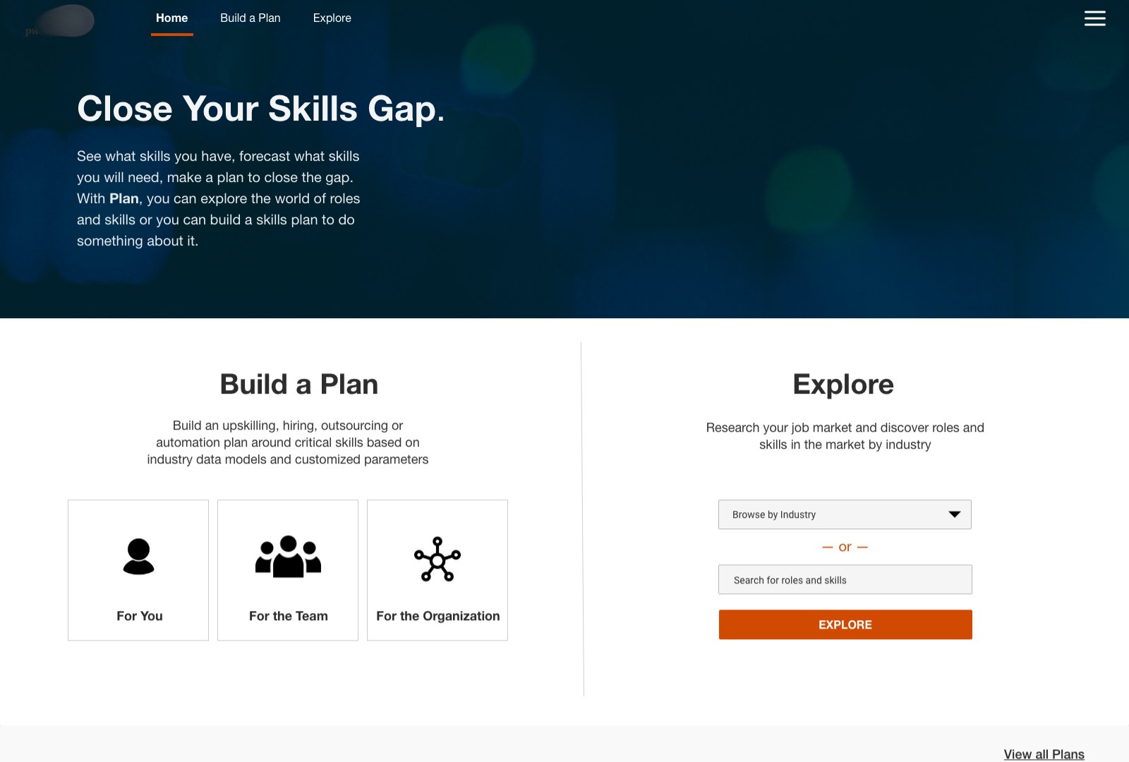 Enterprise Upskilling Platform screen