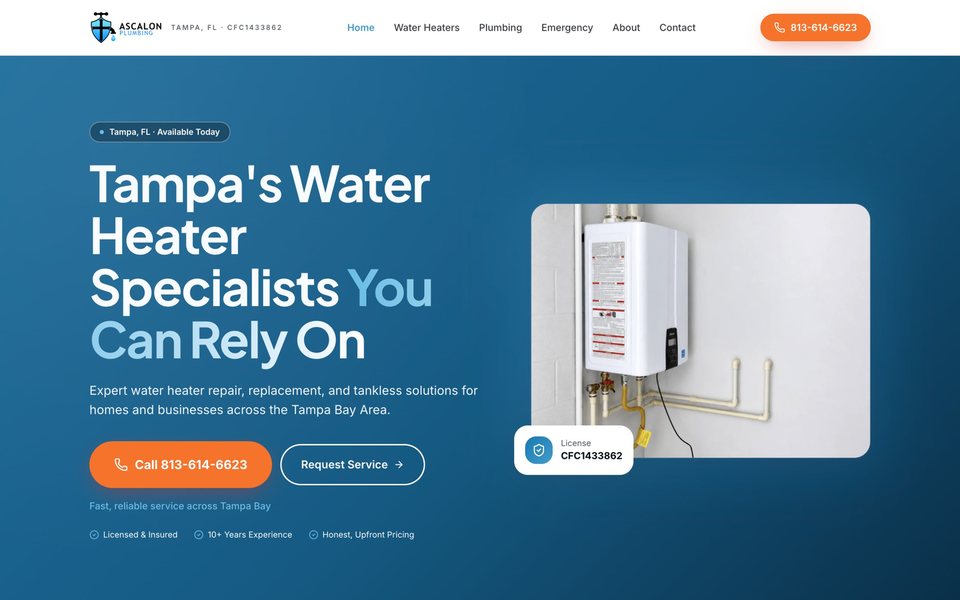 Ascalon Plumbing homepage